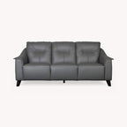 Naples Leather 3 Seater Dark Grey Sofa