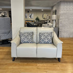 Naples Leather 2 Seater Cream Sofa