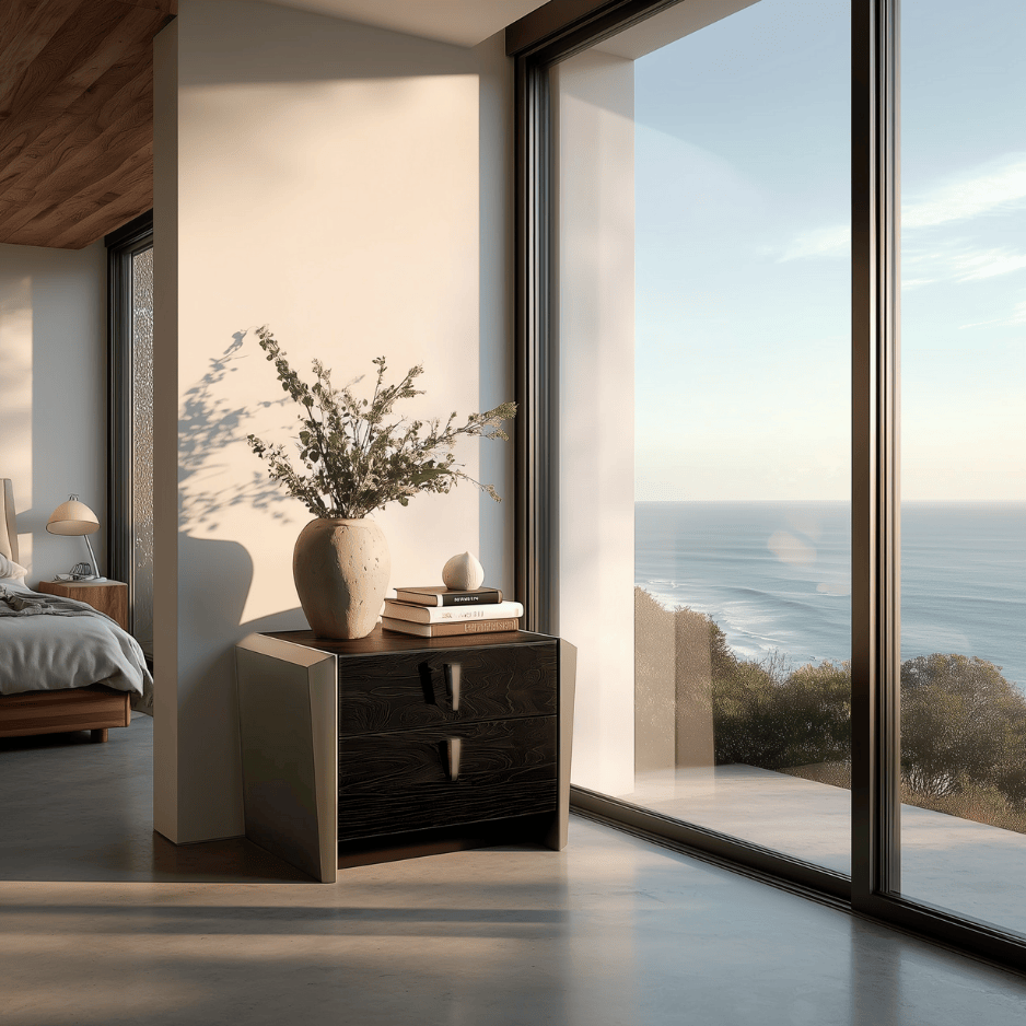 Opal 2 Drawer End Table in Graphite