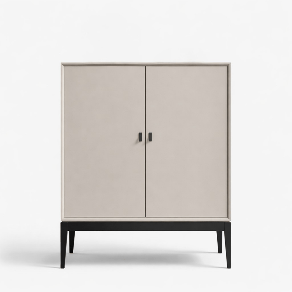 Pasadena Flannel Grey 2 Door Drinks Cabinet