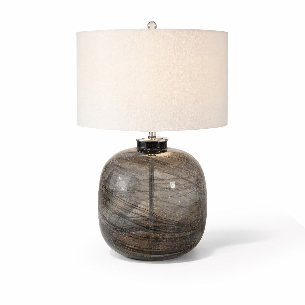 Preston Grey Glass Table Lamp