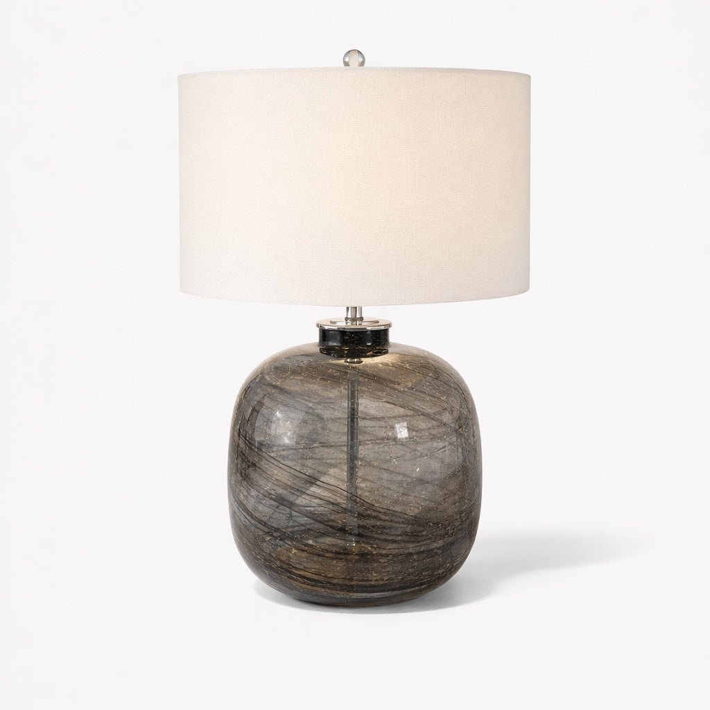 Preston Grey Glass Table Lamp