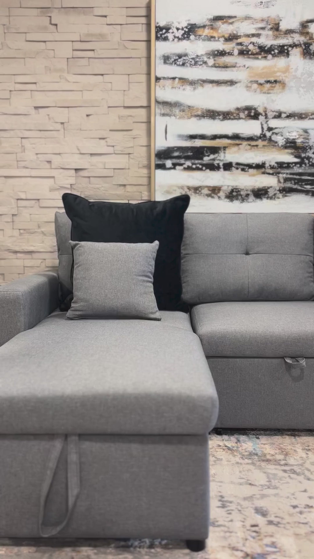 Lincoln Interchangeable Corner Sofa Bed - Grey