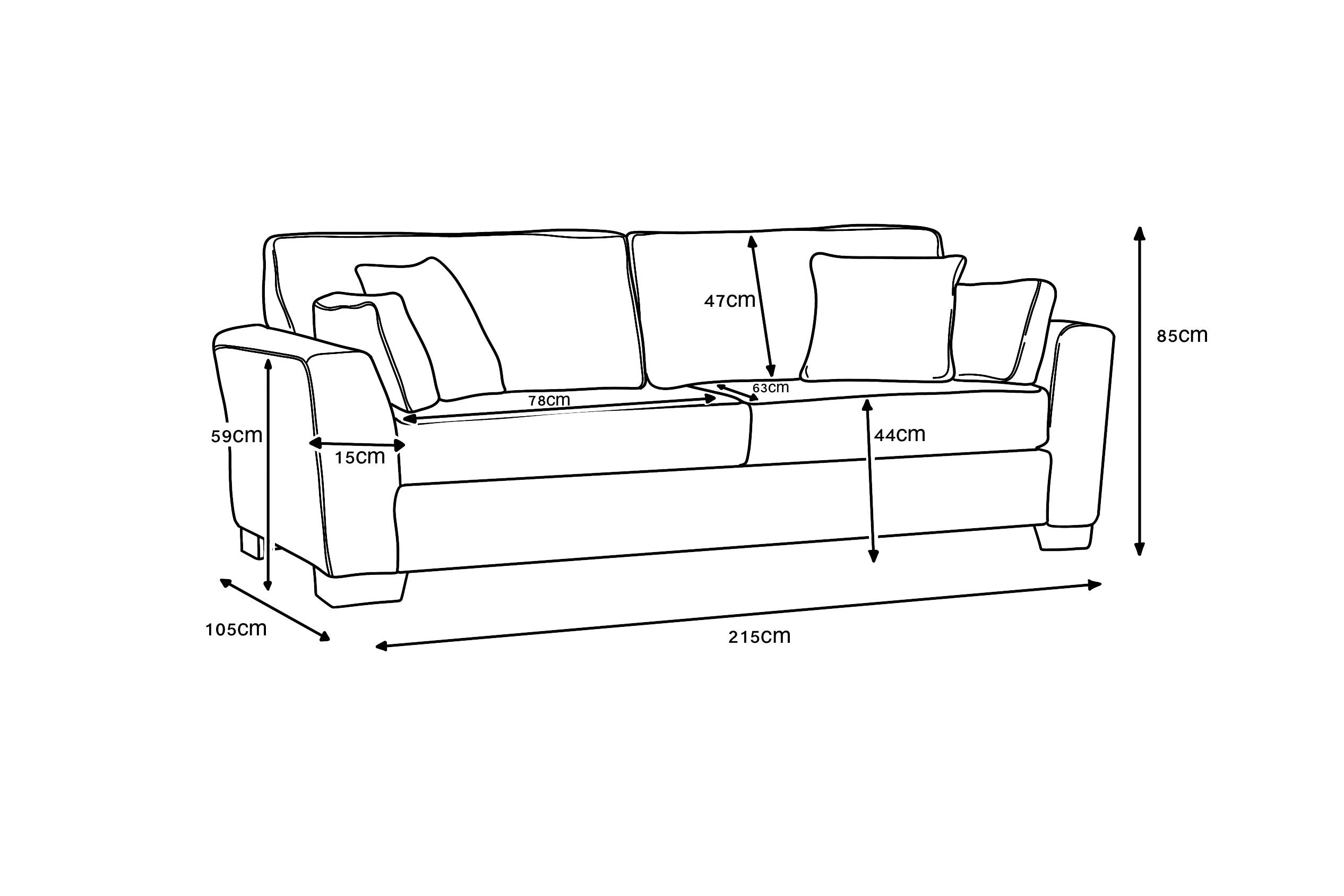 Quebec 3 Seater Sofa - Cream