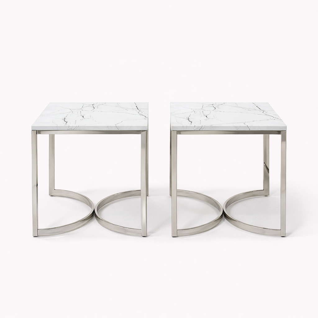Ritz Faux Marble Side Table (Set of 2)