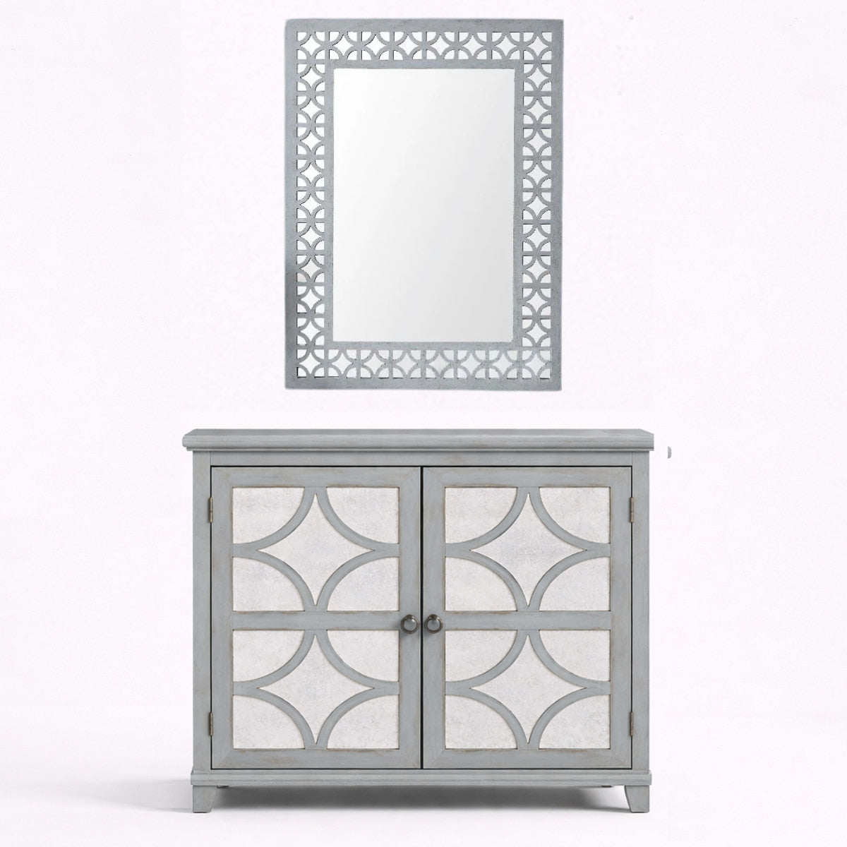 Russell Grey Wooden Chest & Mirror