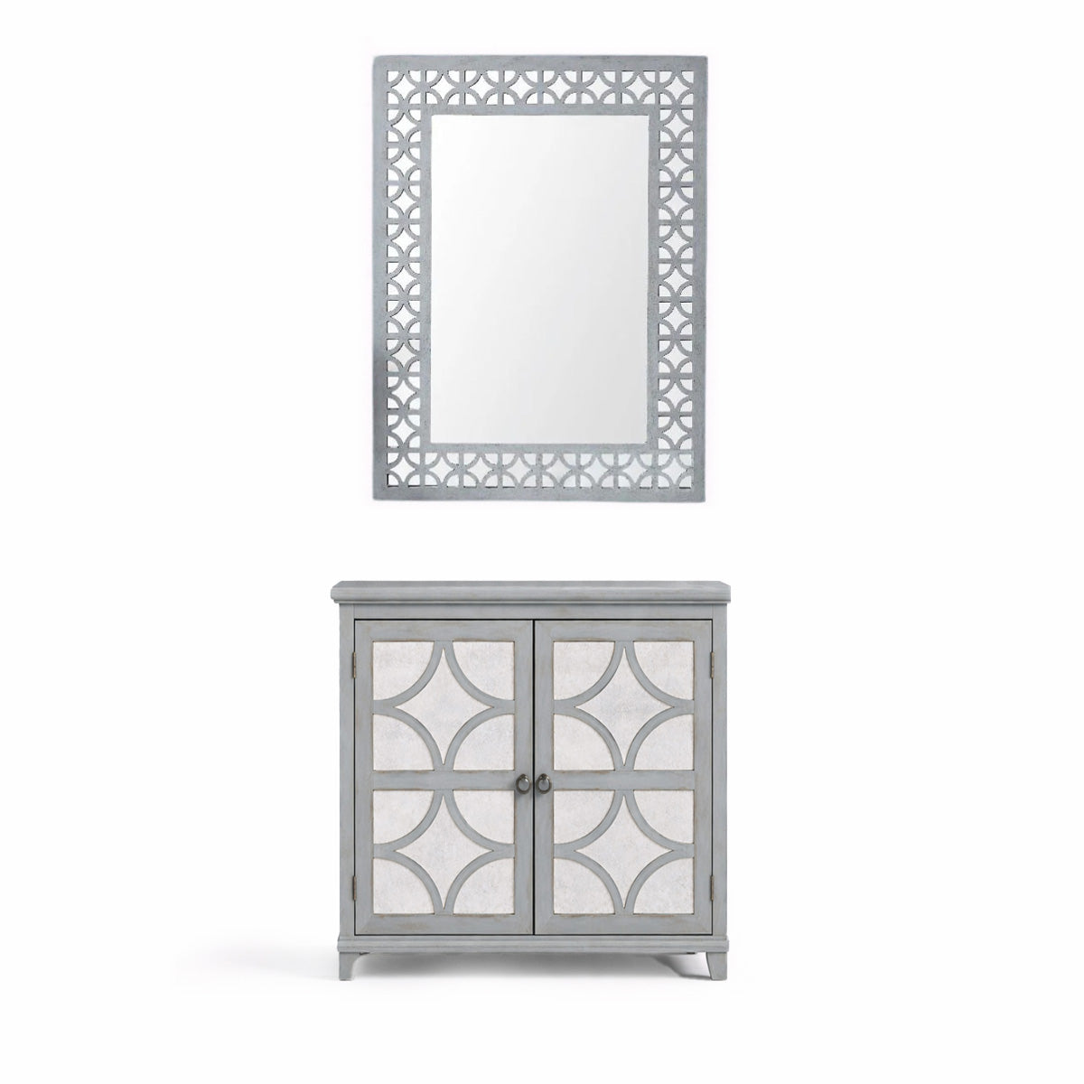 Russell Grey Wooden Chest & Mirror