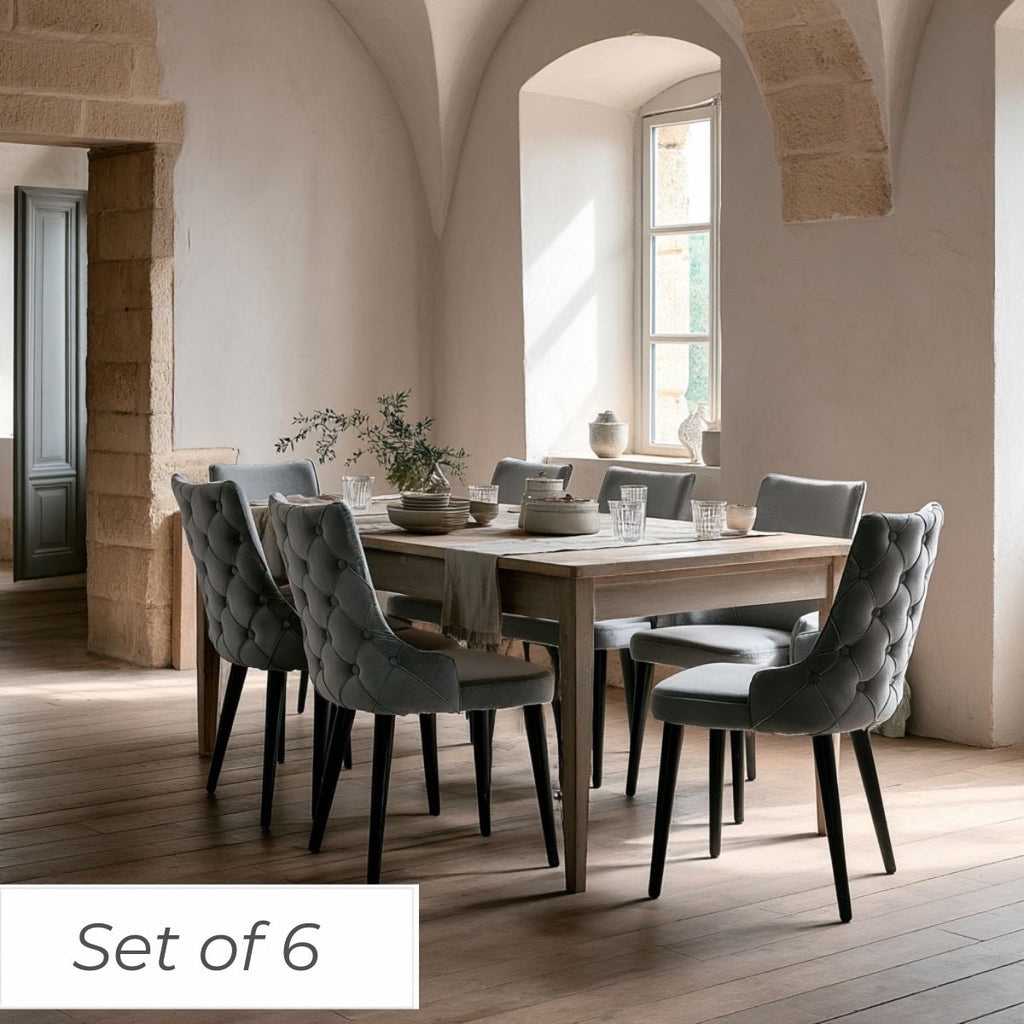 City Dining Chair - Grey Velvet (Set of 6)