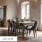 City Dining Chair - Grey Velvet (Set of 6)