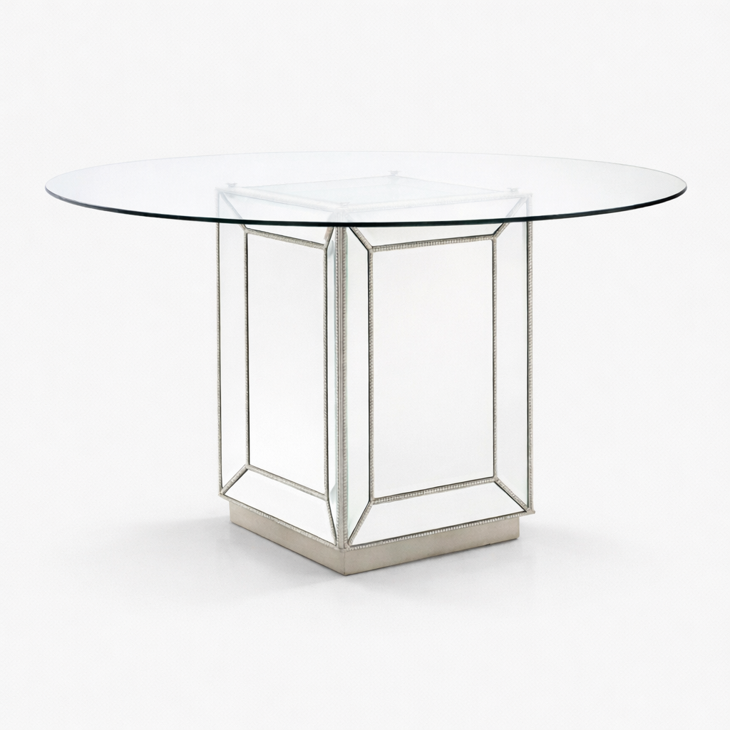 Sofia dining table silver glass