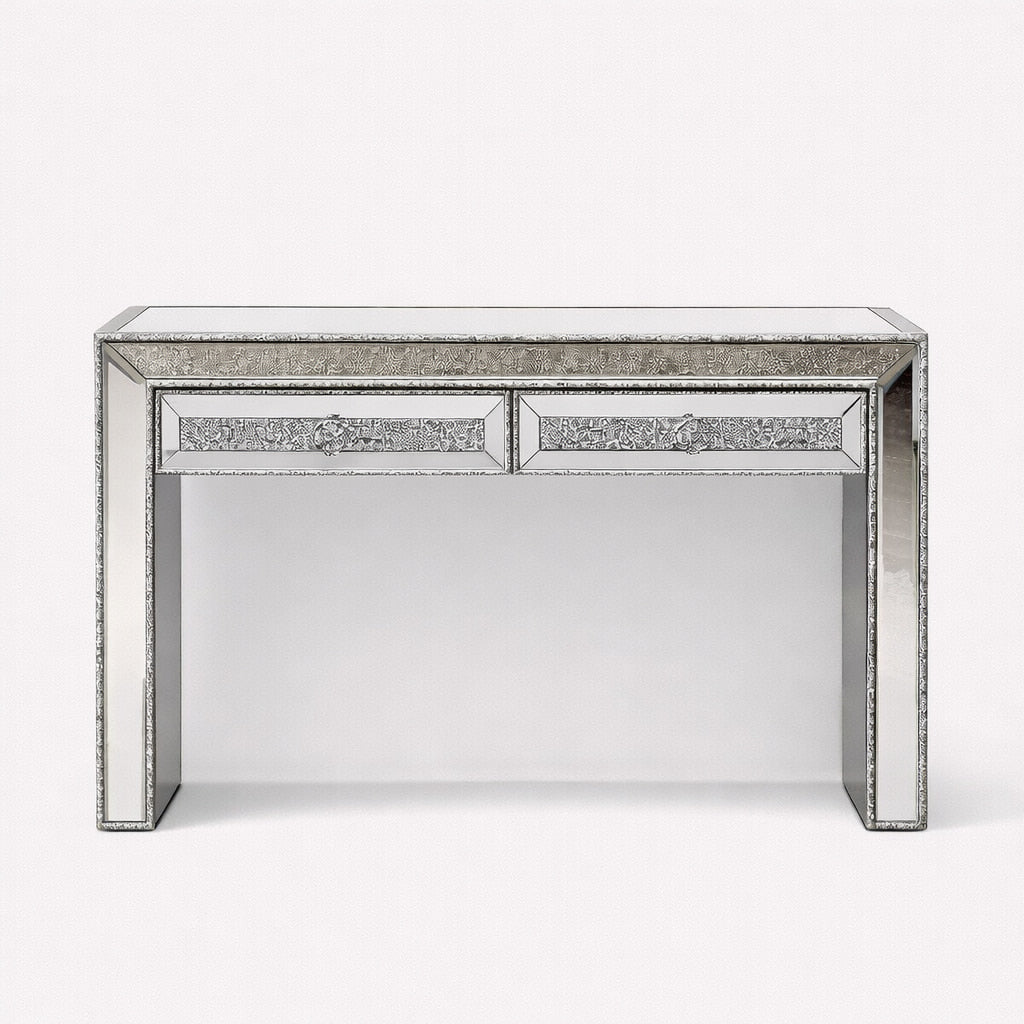 SOFIA CONSOLE TABLE MIRRORED SILVER