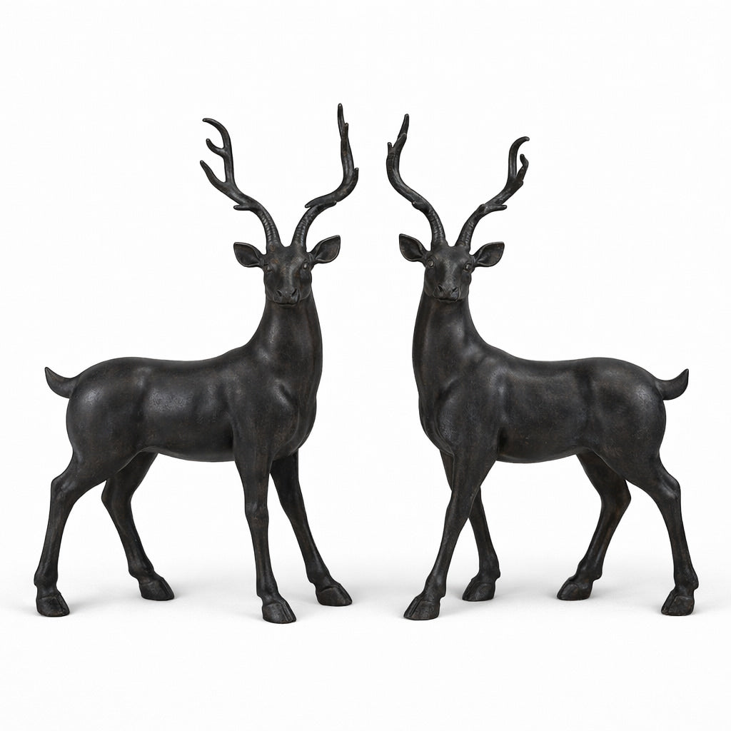 Pair of Standing Stag Statues