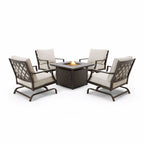 Stamford Outdoor Fire Pit & 4 Chairs Set