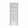 Hollywood White 5 Drawer Tallboy