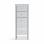 Hollywood White 5 Drawer Tallboy