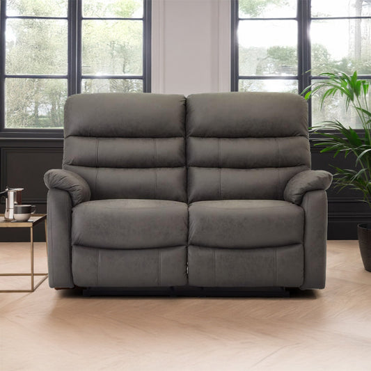 Taylor 2 Seater Recliner - Leather Air - Antique Grey