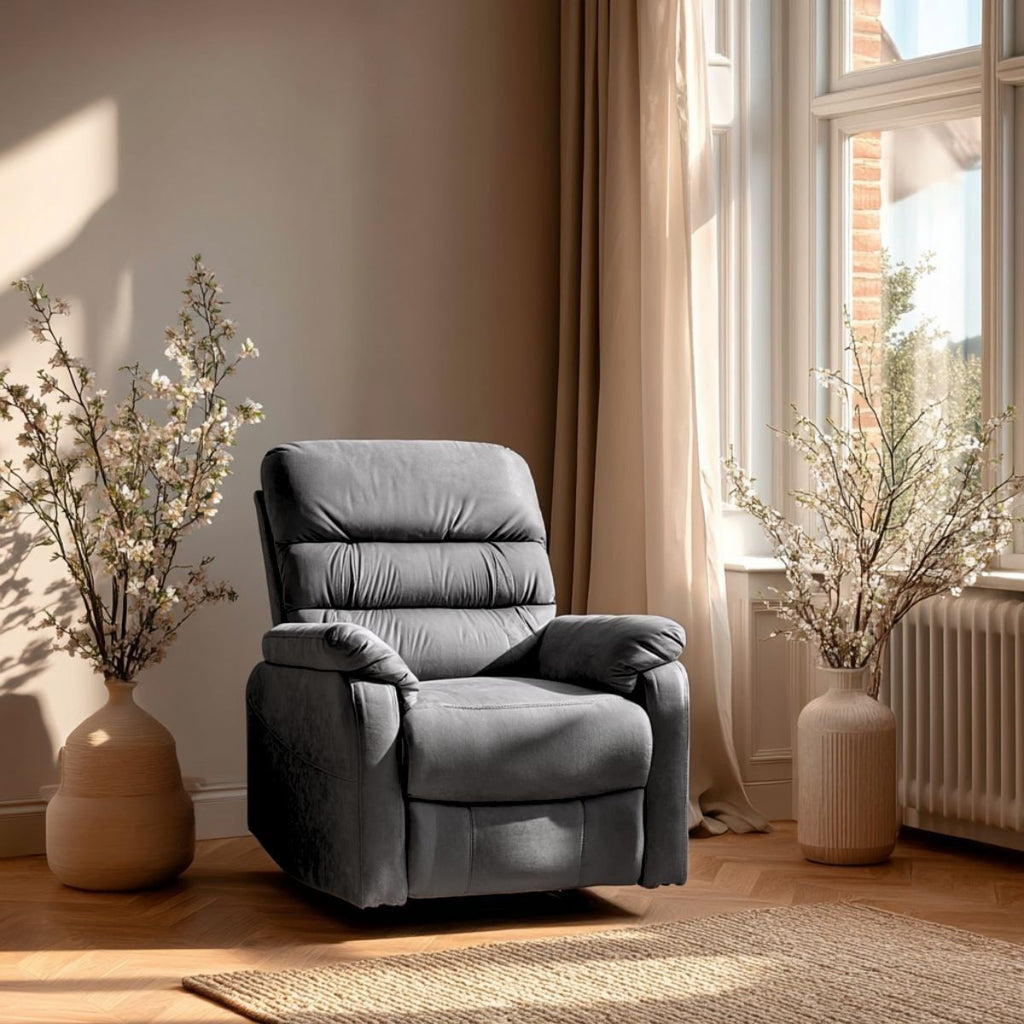 Taylor Recliner Chair - Leather Air - Antique Grey