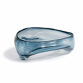 Abstract Glass Bowl Blue Lg