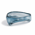 Abstract Glass Bowl Blue Lg