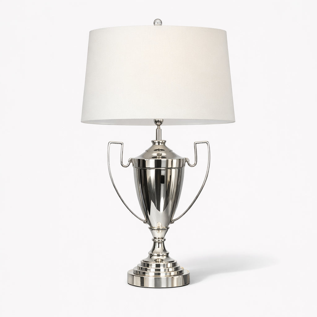 Trophy Lamp- Silver/Cream