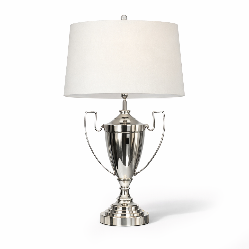 Trophy Lamp- Silver/Cream