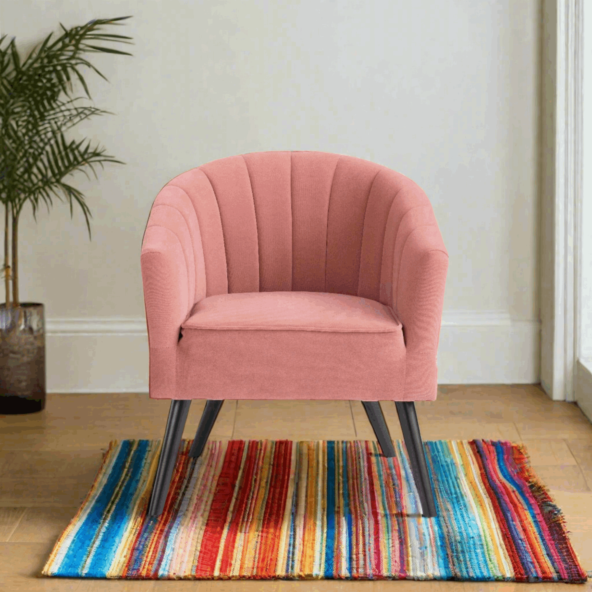 Arlo Pink Velvet Tub Chair