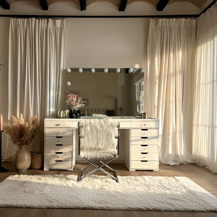 Hollywood White Dressing Table Pro