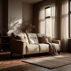 Naples Leather 3 Seater Cream Sofa