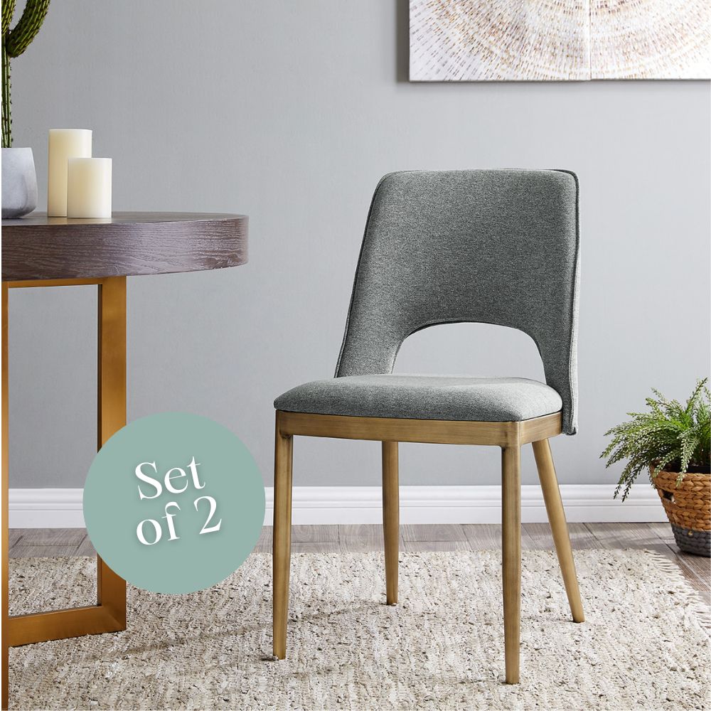 Morgan Dining Chair - Brass / Grey (Set of 2)