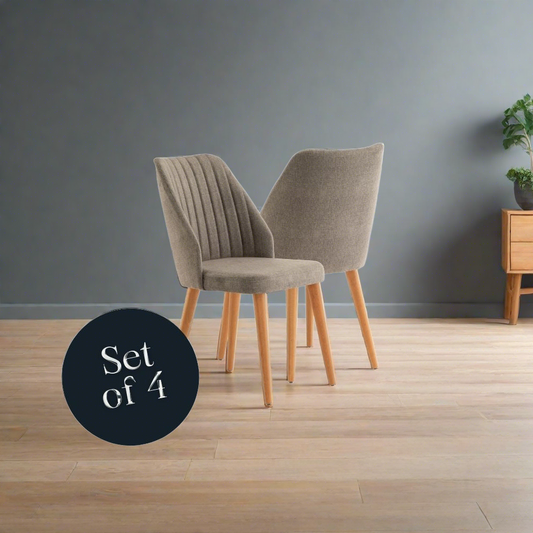 Hazal Dining Chair - Charcoal Grey / Walnut (Set of 4)