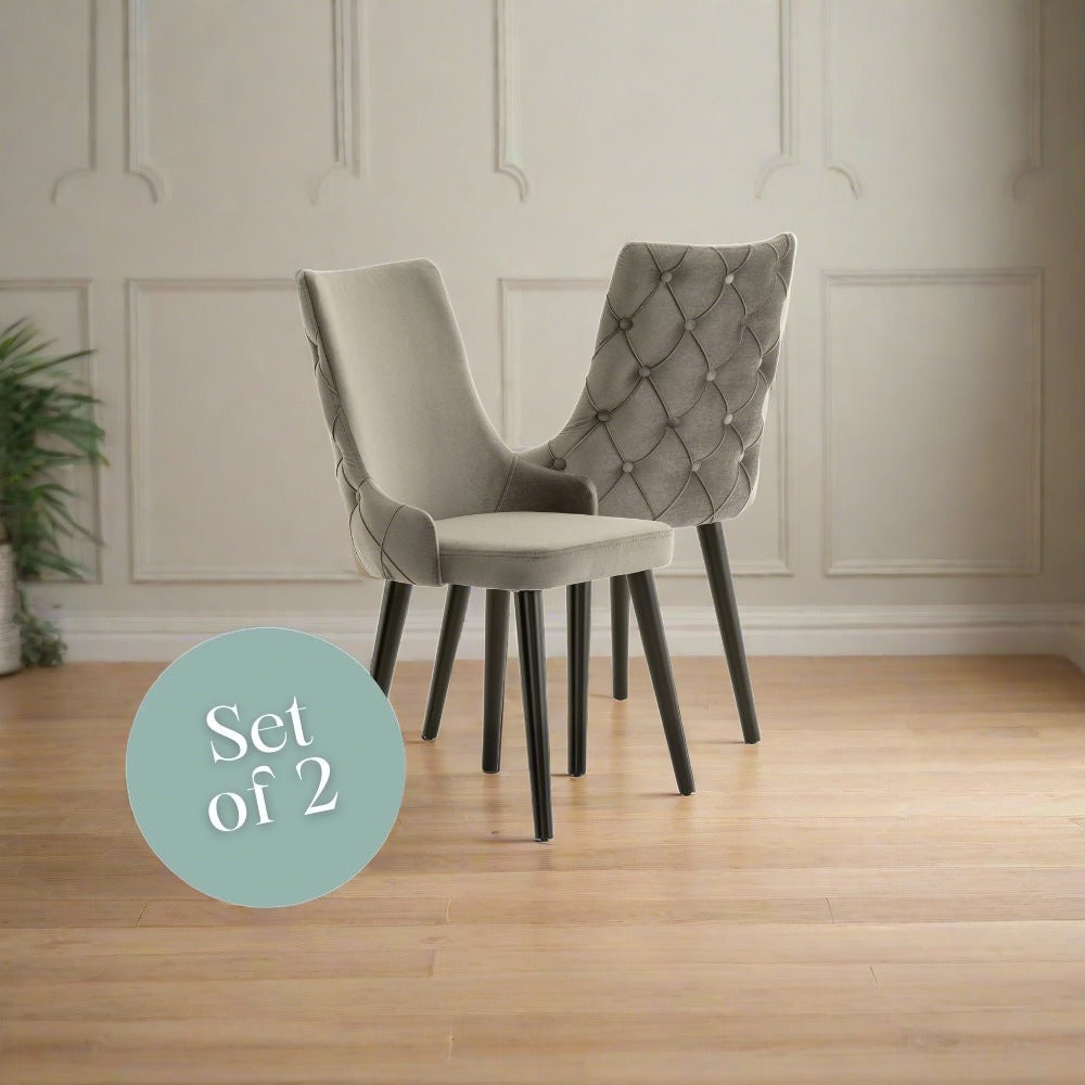 City Dining Chair - Grey Velvet (Set of 2)