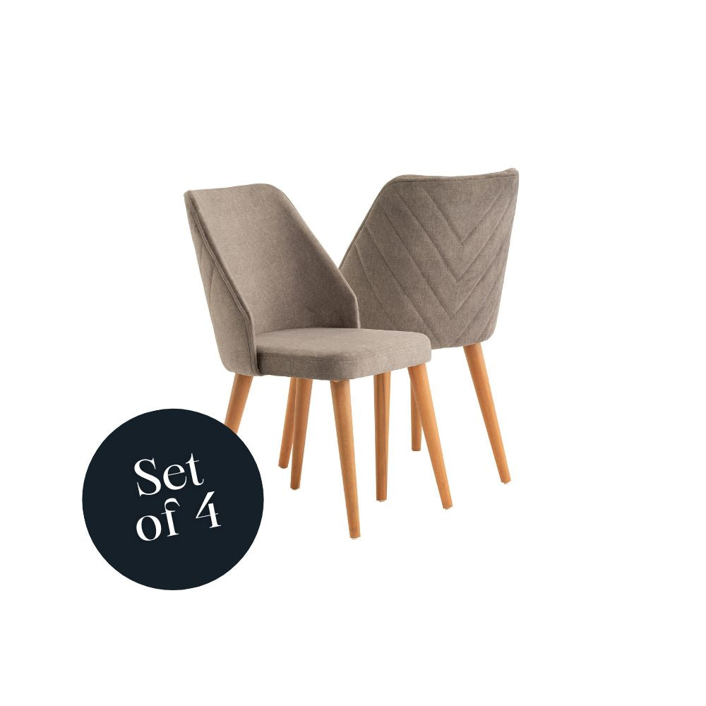 Zara Dining Chair - Charcoal Grey / Walnut (Set of 4)