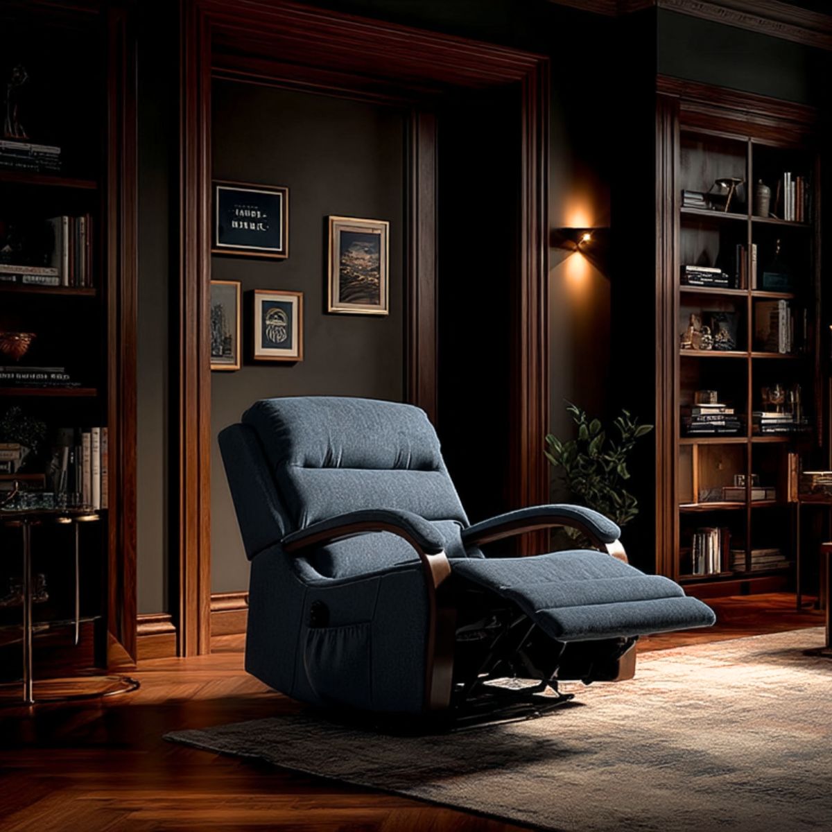 Westin Lift & Tilt Cream Recliner Chair Denim Blue (Dual Motor)
