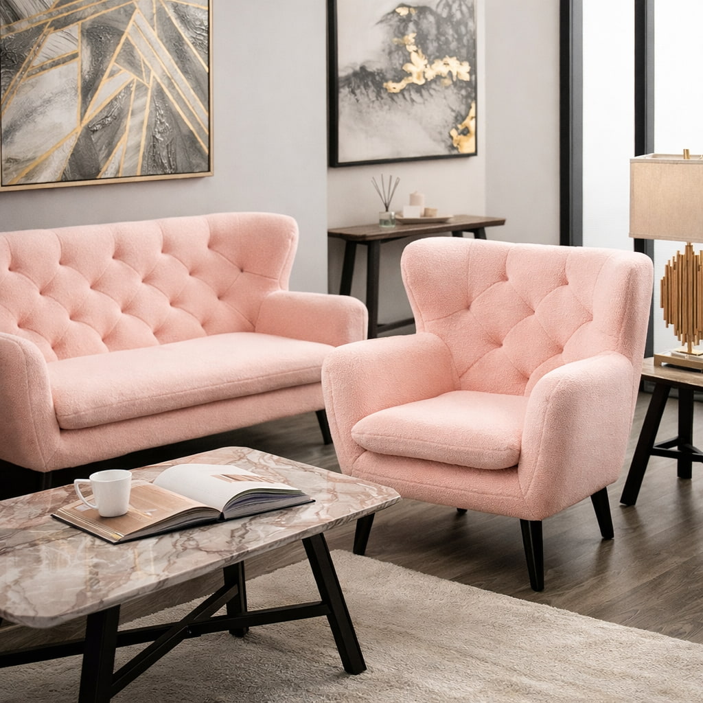 Yak Pink Sheepskin Armchair