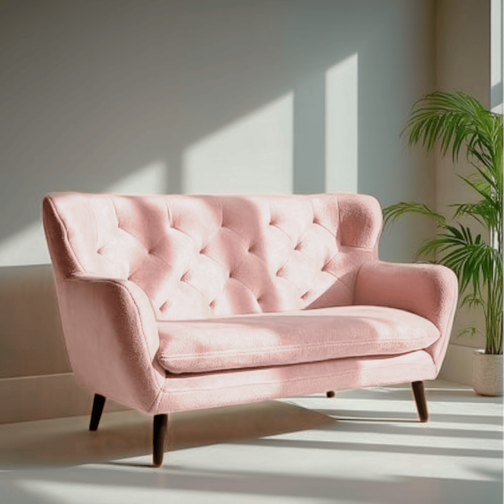 Yak 2 Seater Pink Sheepskin Sofa