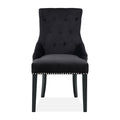 Set of 6 Lion Knocker Dining Chair-Black Velvet