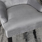 Set of 6 Lion Knocker Dining Chair-Grey Velvet