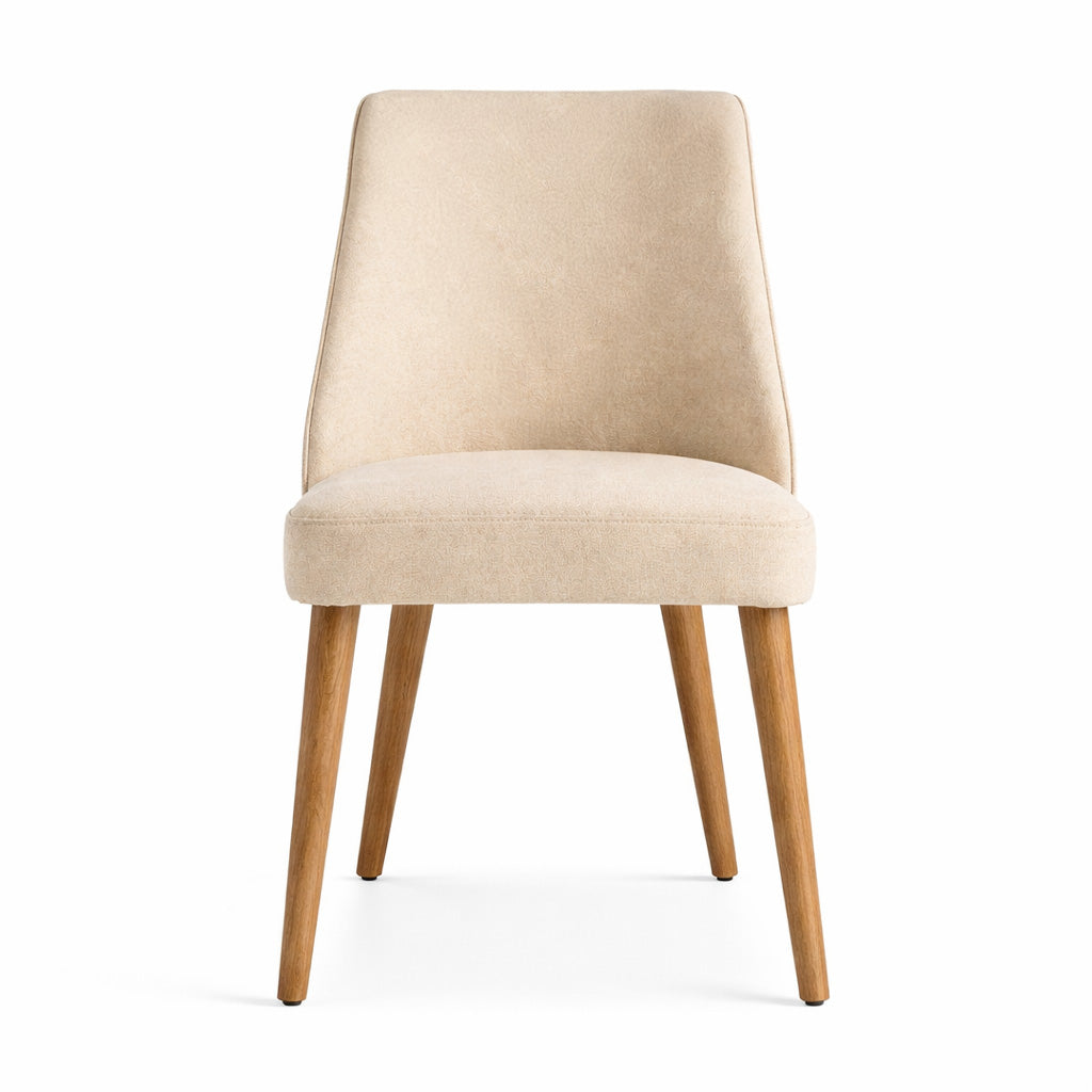 Zara Dining Chair - Beige / Walnut (Set of 6)