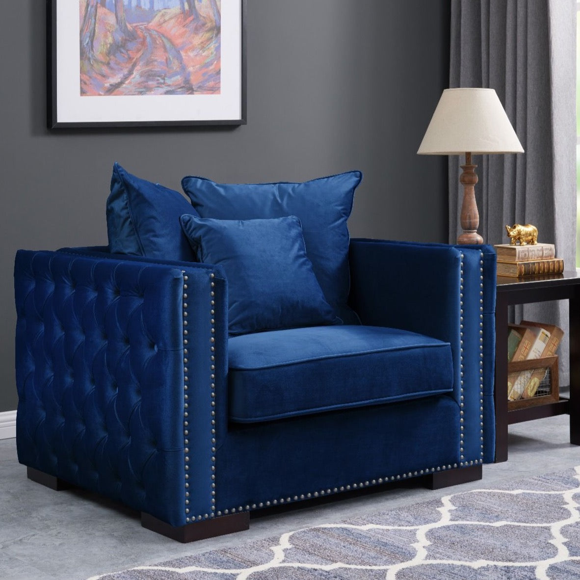 Moscow Chair - Blue Velvet