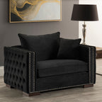 Moscow Snuggle Chair - Black Velvet