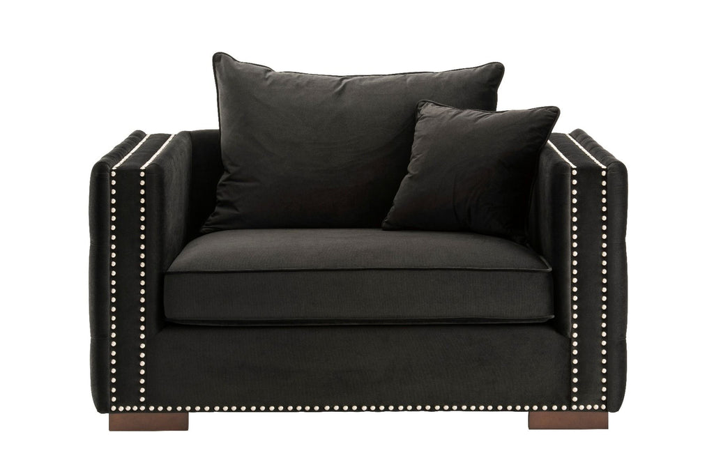 Moscow Snuggle Chair - Black Velvet