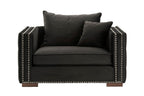 Moscow Snuggle Chair - Black Velvet