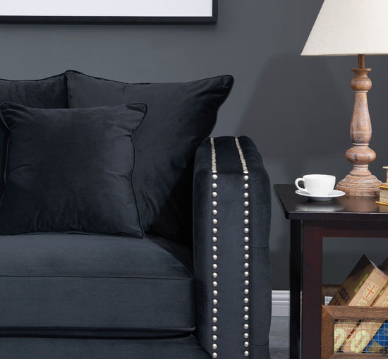 Moscow Snuggle Chair - Black Velvet