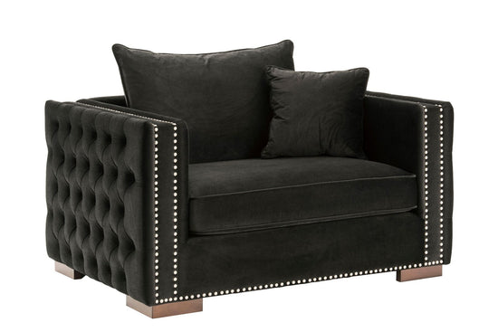 Moscow Snuggle Chair - Black Velvet
