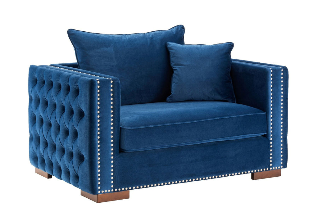 Moscow Snuggle Chair - Blue Velvet