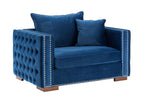 Moscow Snuggle Chair - Blue Velvet