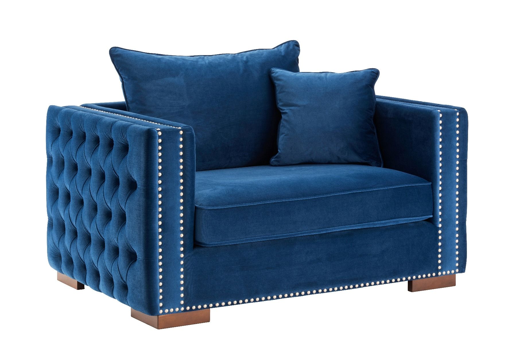 Moscow Snuggle Chair - Blue Velvet