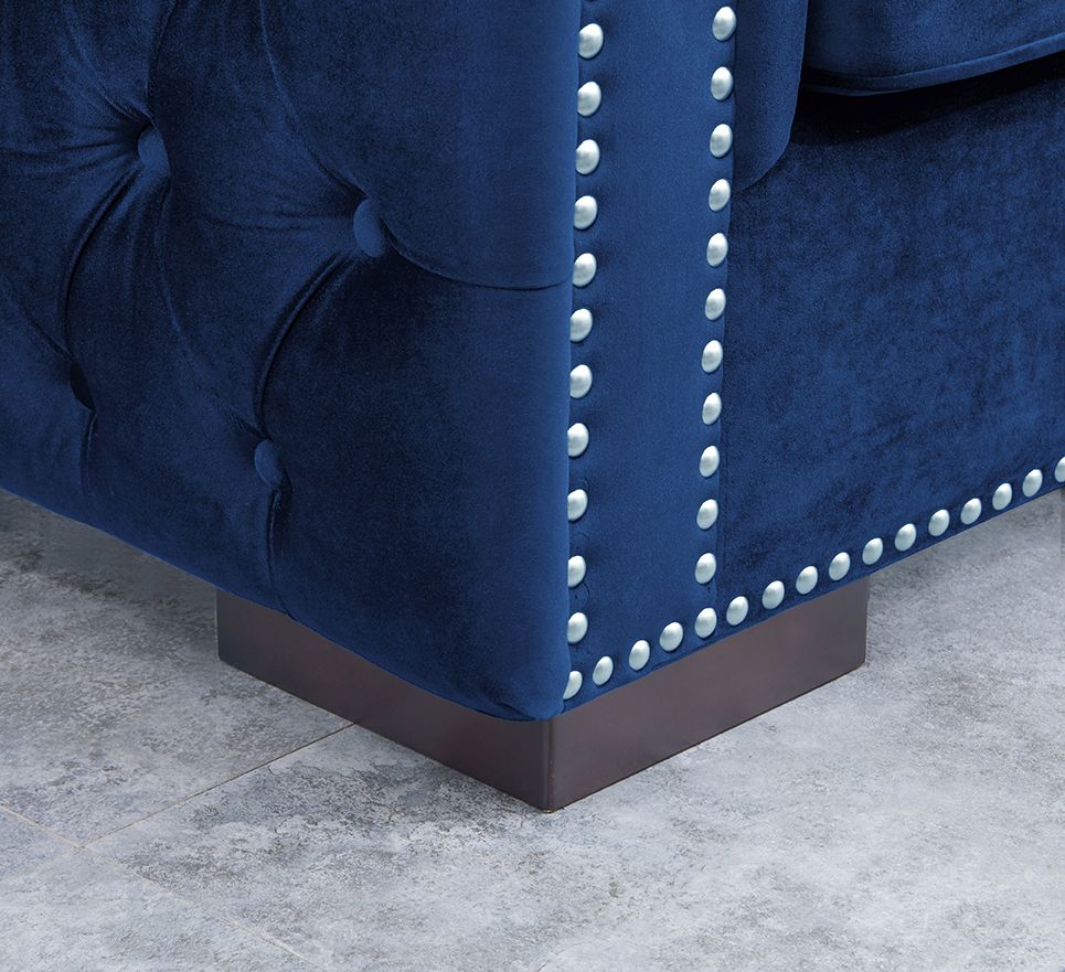 Moscow Snuggle Chair - Blue Velvet
