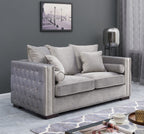 Moscow 2 Seater Sofa - Grey Velvet