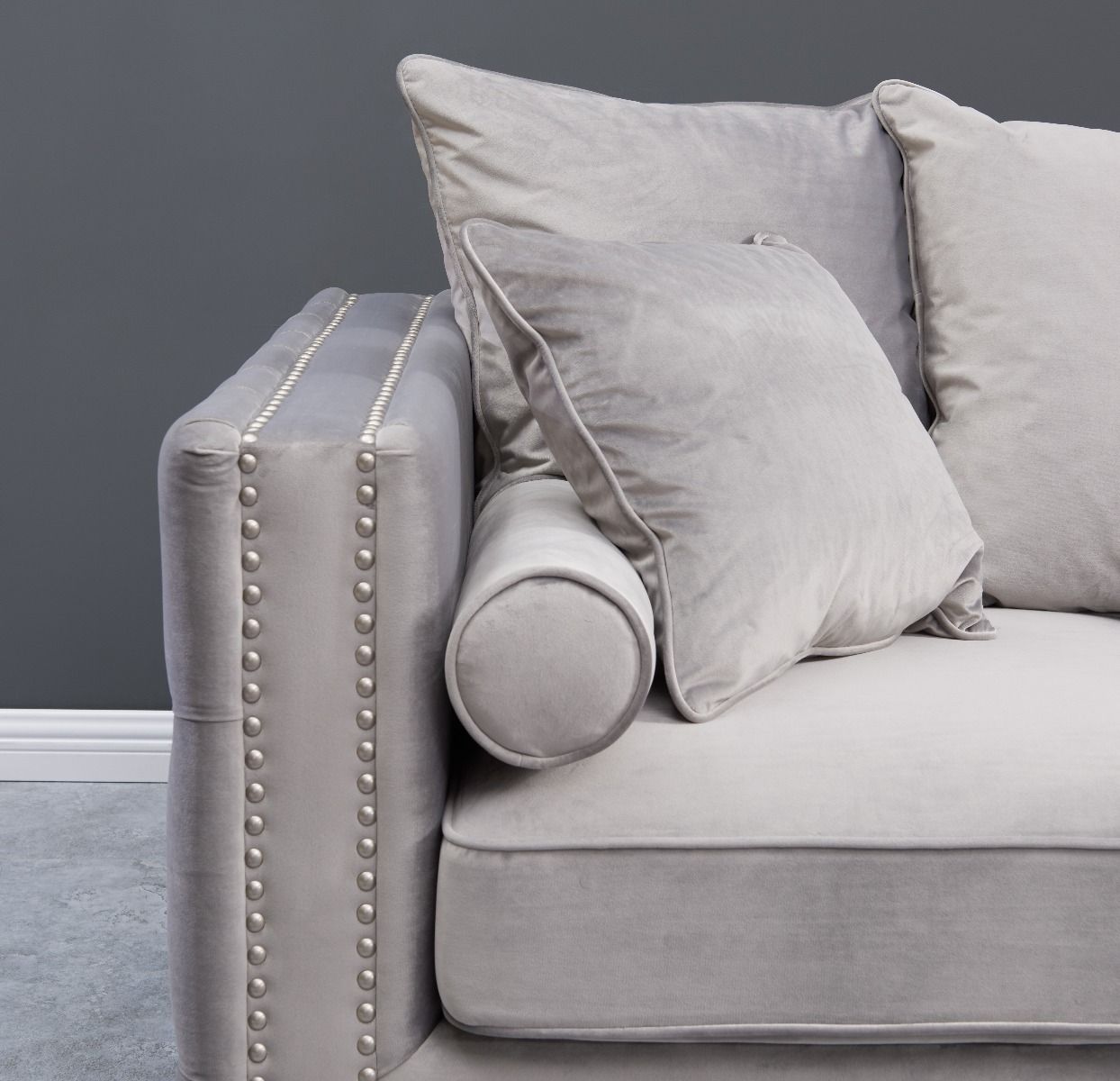 Moscow 2 Seater Sofa - Grey Velvet